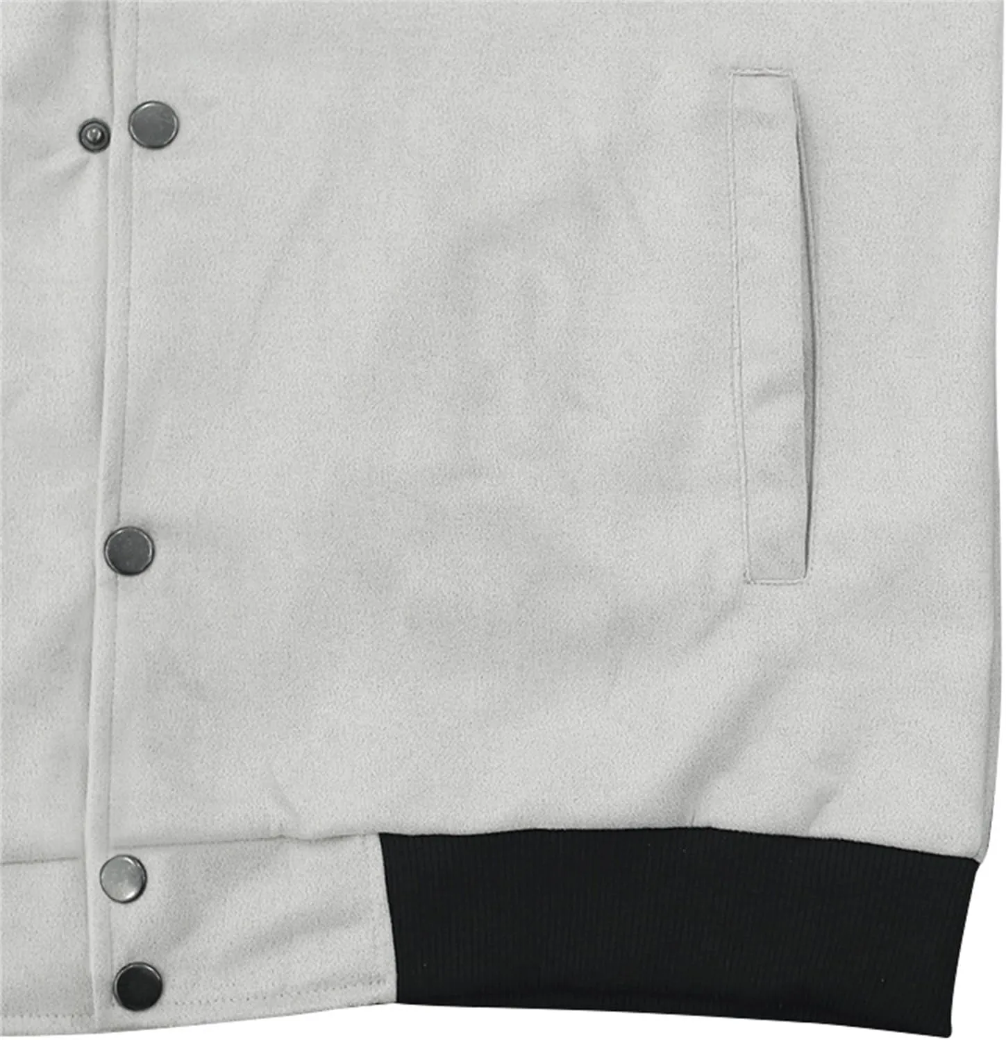 Men's Casual Suede Bomber Jacket Lightweight Snap Button Down Jackets Vintage Faux Leather Jacket for Men