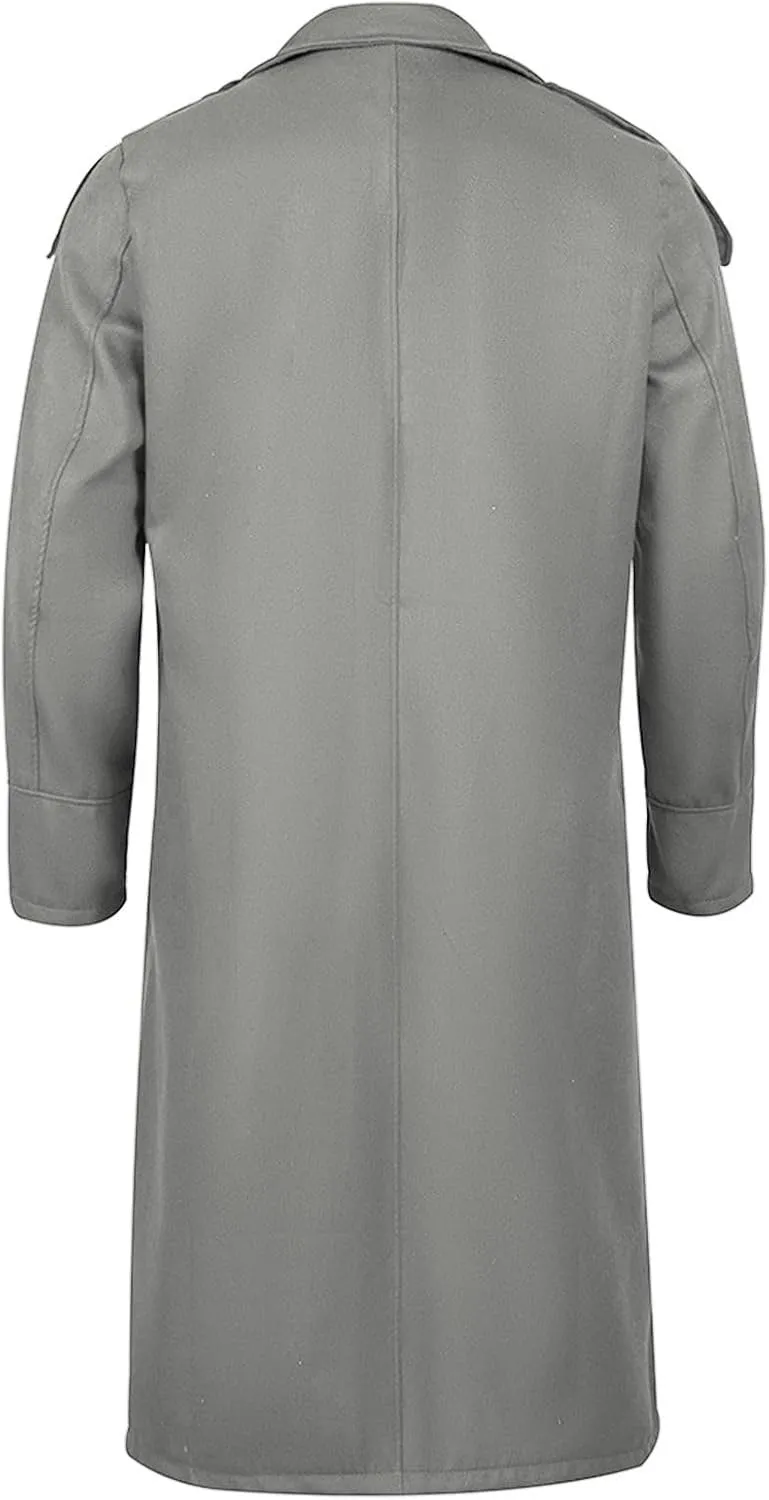 Men's Classic Slim Fit Long Jacket Warm Casual Single Breasted Overcoat with Pockets