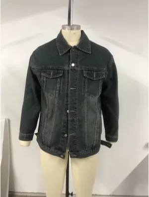Men's Denim Jacket Classic Fit Long Sleeve Jean Jacket Casual Button Down Denim Jackets Fashion Motorcycle Coats