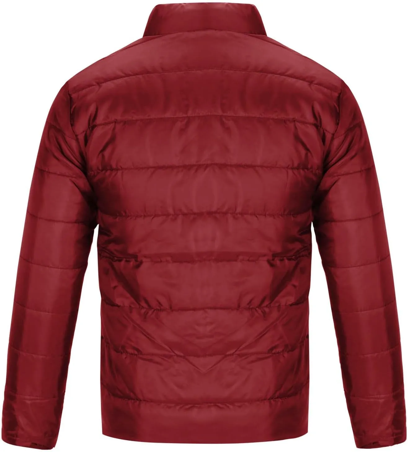 Mens Down Winter Coats Warm Puffer Jacket Stand Collar Cotton Padded Waterproof Outerwear with Zipper Pockets