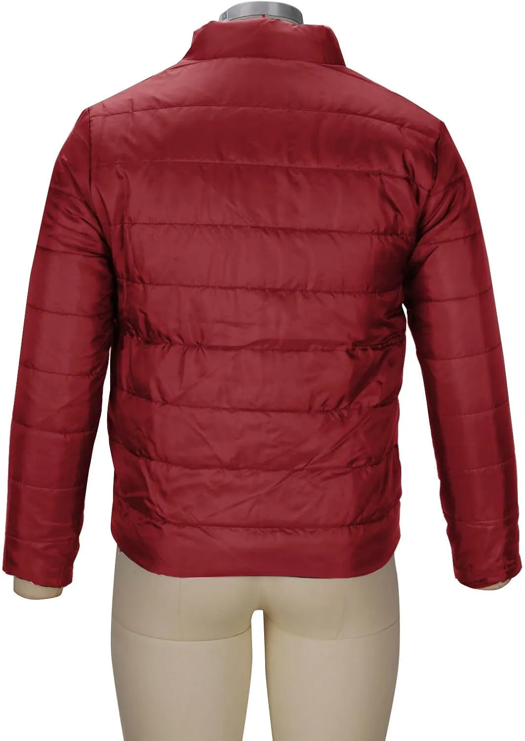 Mens Down Winter Coats Warm Puffer Jacket Stand Collar Cotton Padded Waterproof Outerwear with Zipper Pockets