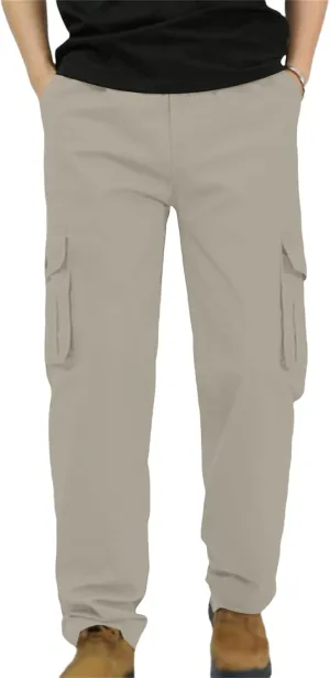 Men's Fashion Cargo Pants Slim Fit Straight Leg Trousers Open Bottom Athletic Pants Business Leisure Cargo Trousers