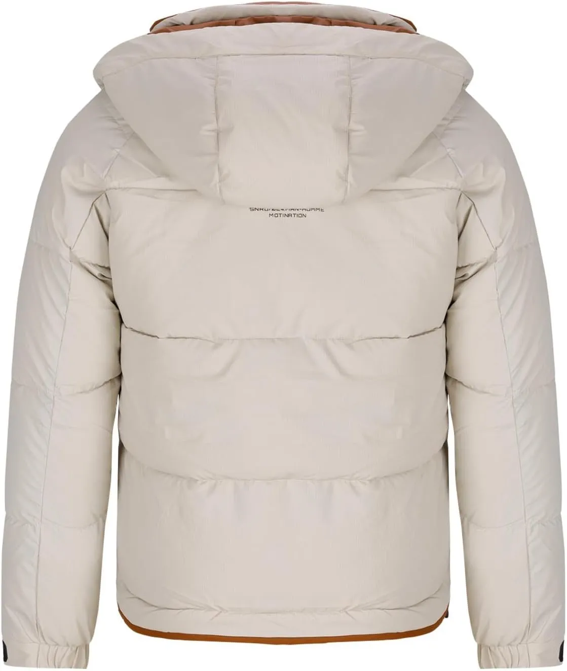 Mens Hooded Puffer Jacket Waterproof Down Coats Winter Warm Cotton Padded Bubble Coat with Flap Pockets