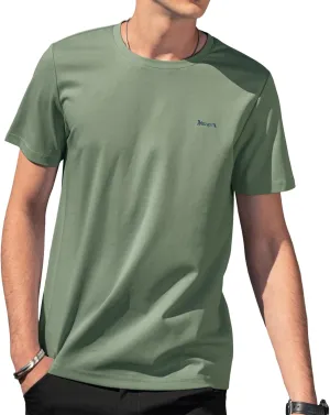 Men's Ice Silk T-Shirt,Quick Drying Breathable Top, Ice Silk Smooth Sports Shirt