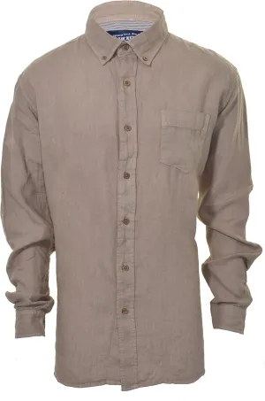 Mens Linen Shirt Brown