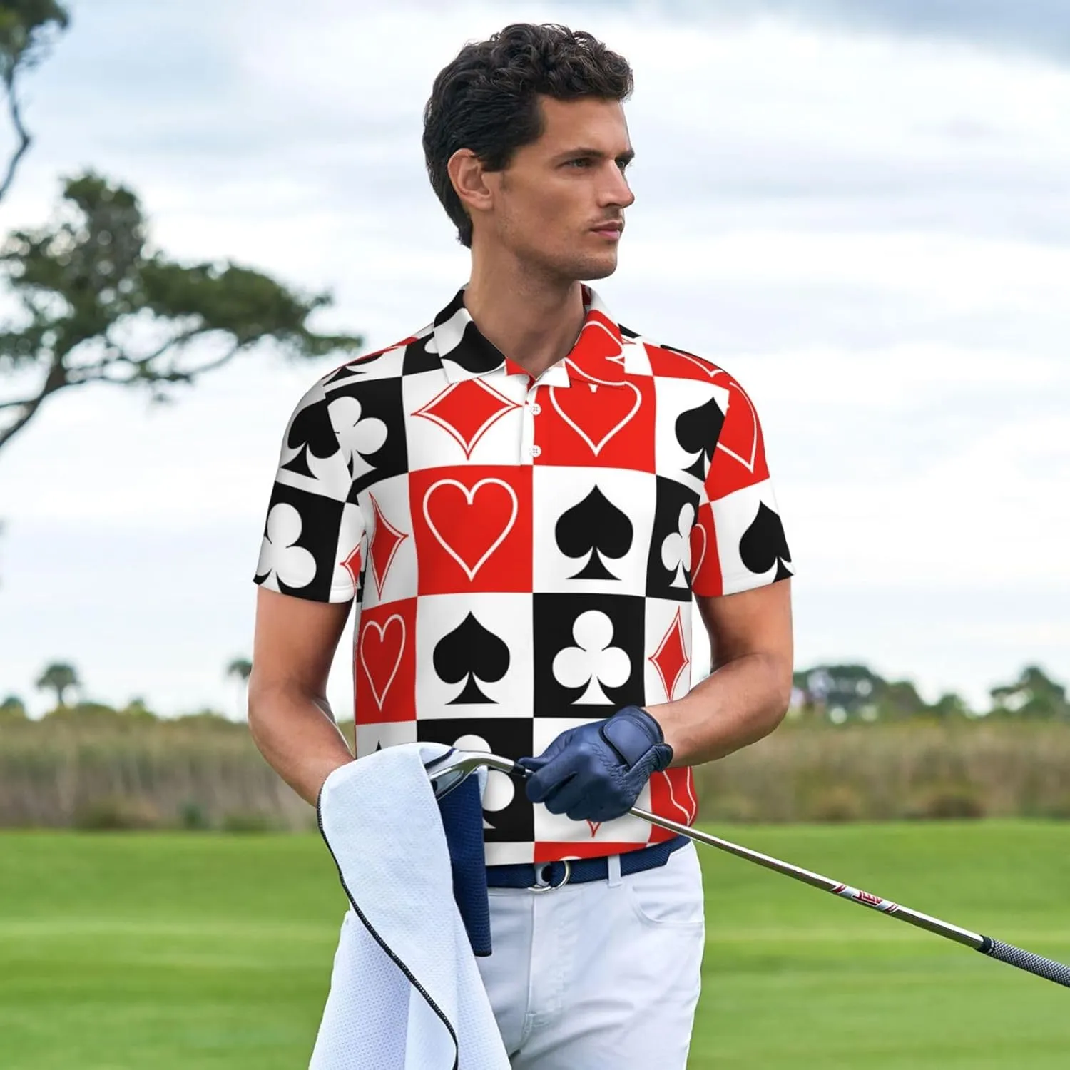 Men's Regular-Fit Quick-Dry Golf Polo Shirt, Midweight Men's Shirt, Sizes S-4XL