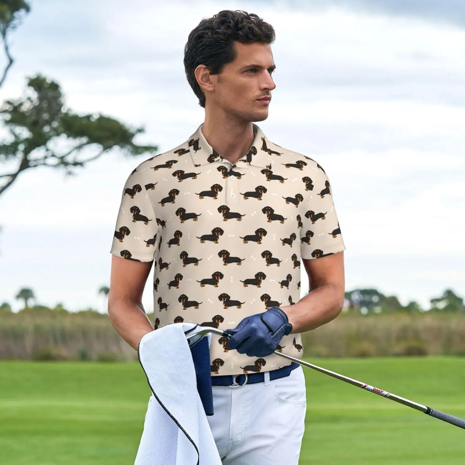 Men's Regular-Fit Quick-Dry Golf Polo Shirt, Midweight Men's Shirt, Sizes S-4XL