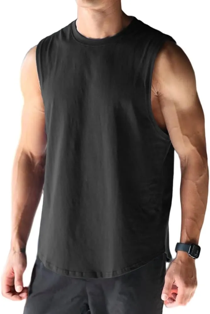 Men's Sleeveless Sports T-Shirt Quick Dry Cotton Muscle Shirt Casual Sports Tank top
