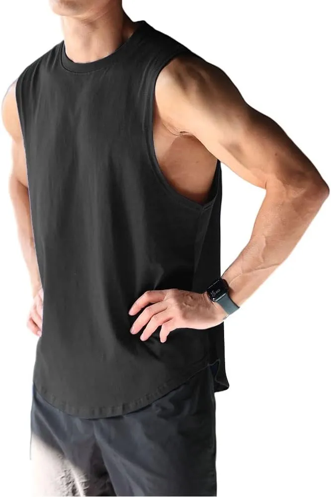 Men's Sleeveless Sports T-Shirt Quick Dry Cotton Muscle Shirt Casual Sports Tank top