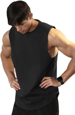 Men's Sleeveless Sports T-Shirt Quick Dry Cotton Muscle Shirt Casual Sports Tank top