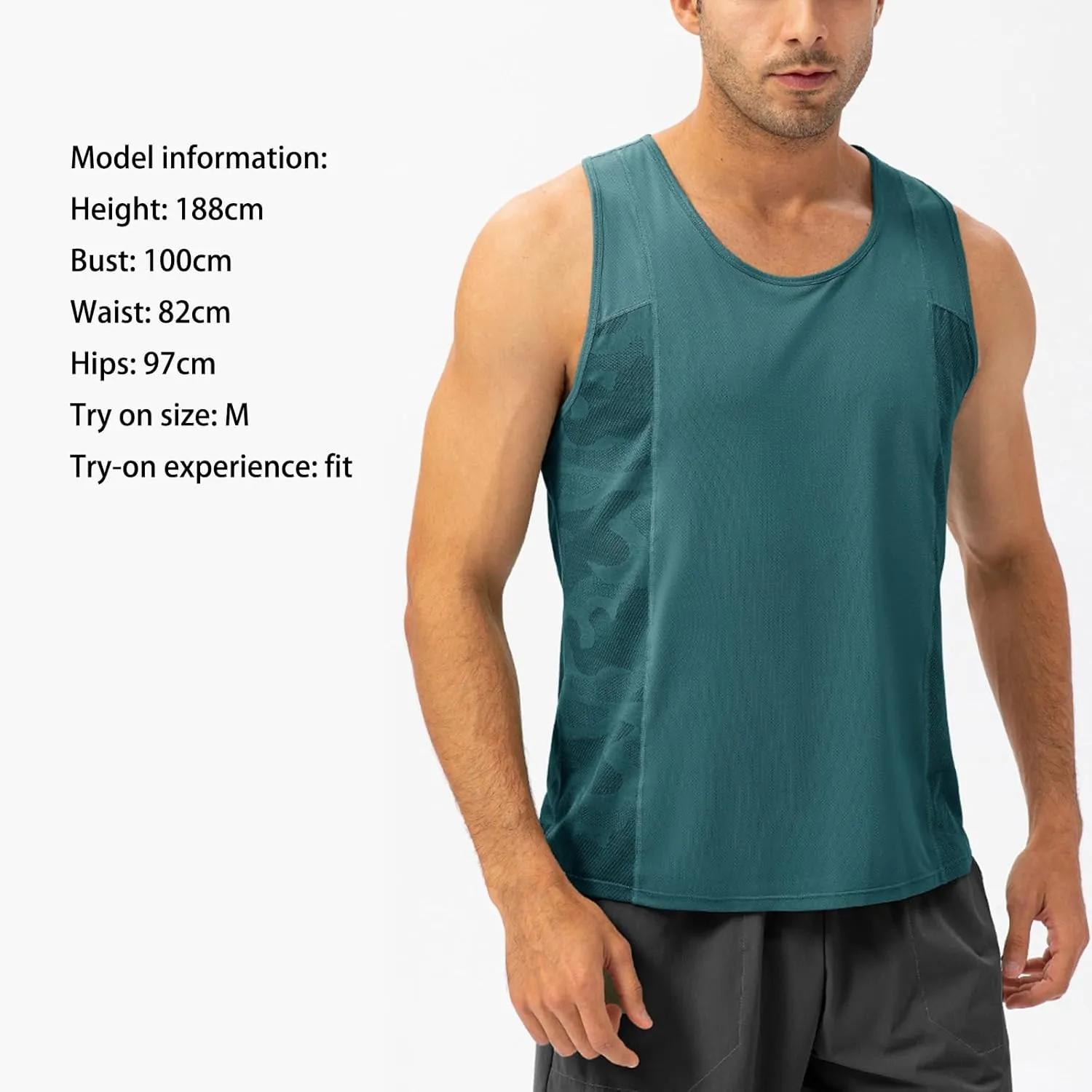 Men's Solid Color Gym Vest Sleeveless Round Neck Quick Dry Training Gym Shirt T-Shirt