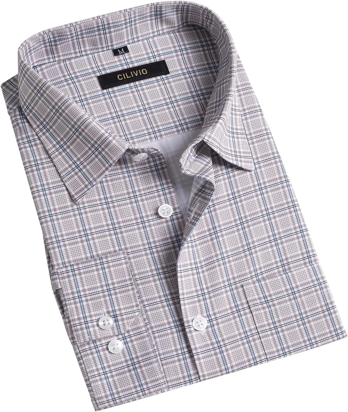 Men's Stretch Wrinkle Resistant Dress Shirt Long Sleeve Button up Business Casual Shirt Regular Fit