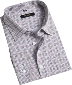 Men's Stretch Wrinkle Resistant Dress Shirt Long Sleeve Button up Business Casual Shirt Regular Fit