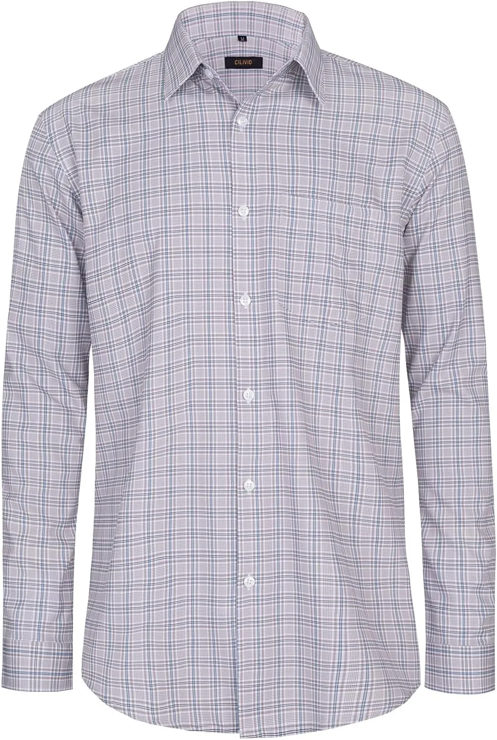 Men's Stretch Wrinkle Resistant Dress Shirt Long Sleeve Button up Business Casual Shirt Regular Fit