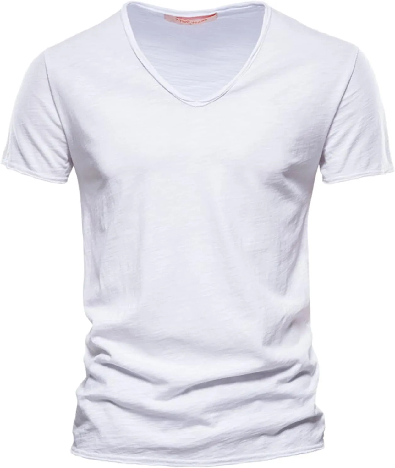 Mens T-Shirts Casual Plain V Neck Short Sleeve Shirts Classic Fit Cotton Undershirts Moisture Wicking Tees for Gym Workout