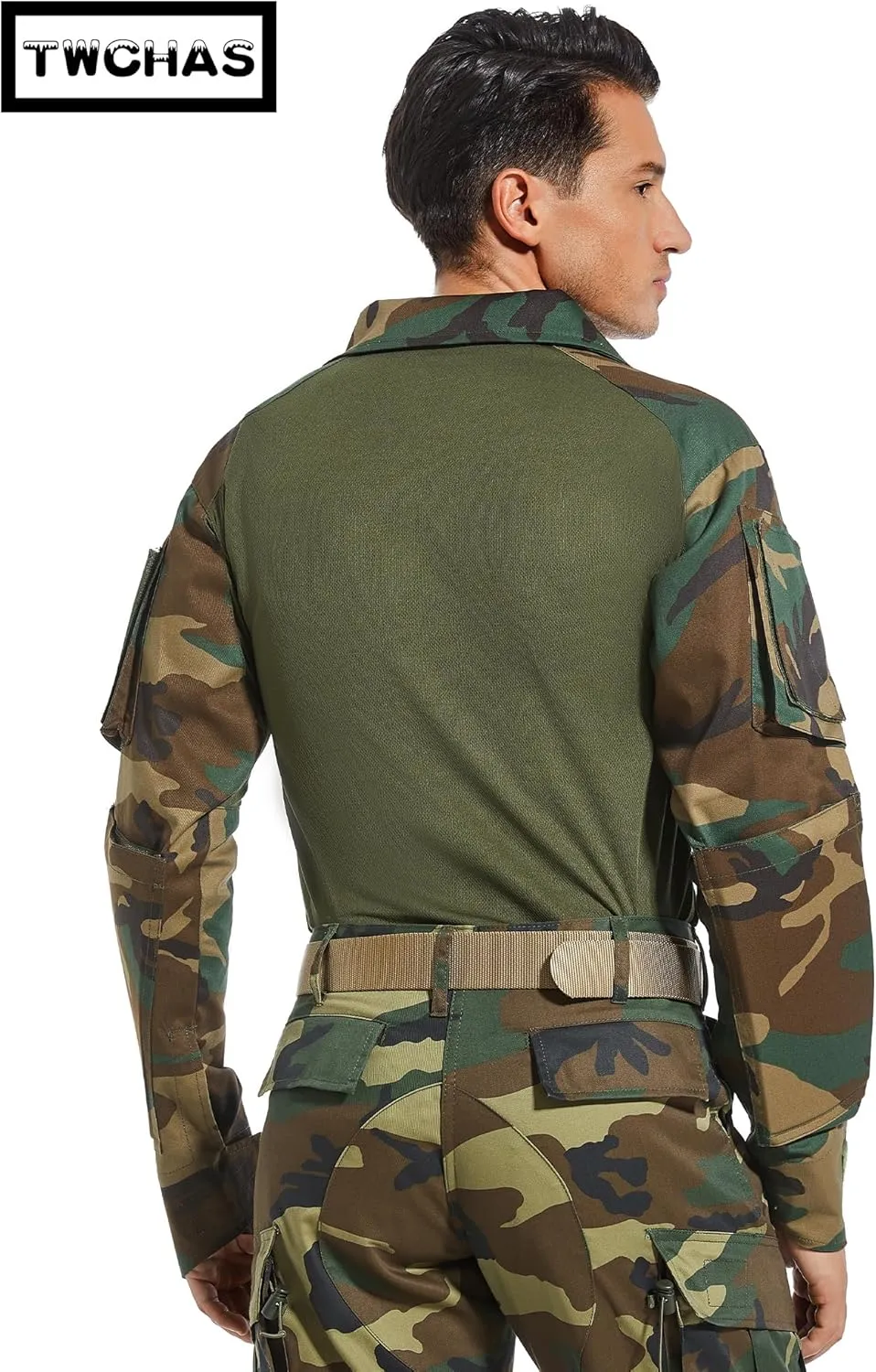 Mens Tactical Military Shirt 1/4 Zip Long Sleeve Slim Fit Military Combat Shirt with Pockets