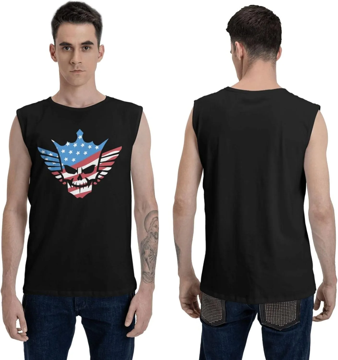 Men's Tank Top T-Shirt Graphic Quick Dry Vest Sleeveless T-Shirt for Men's