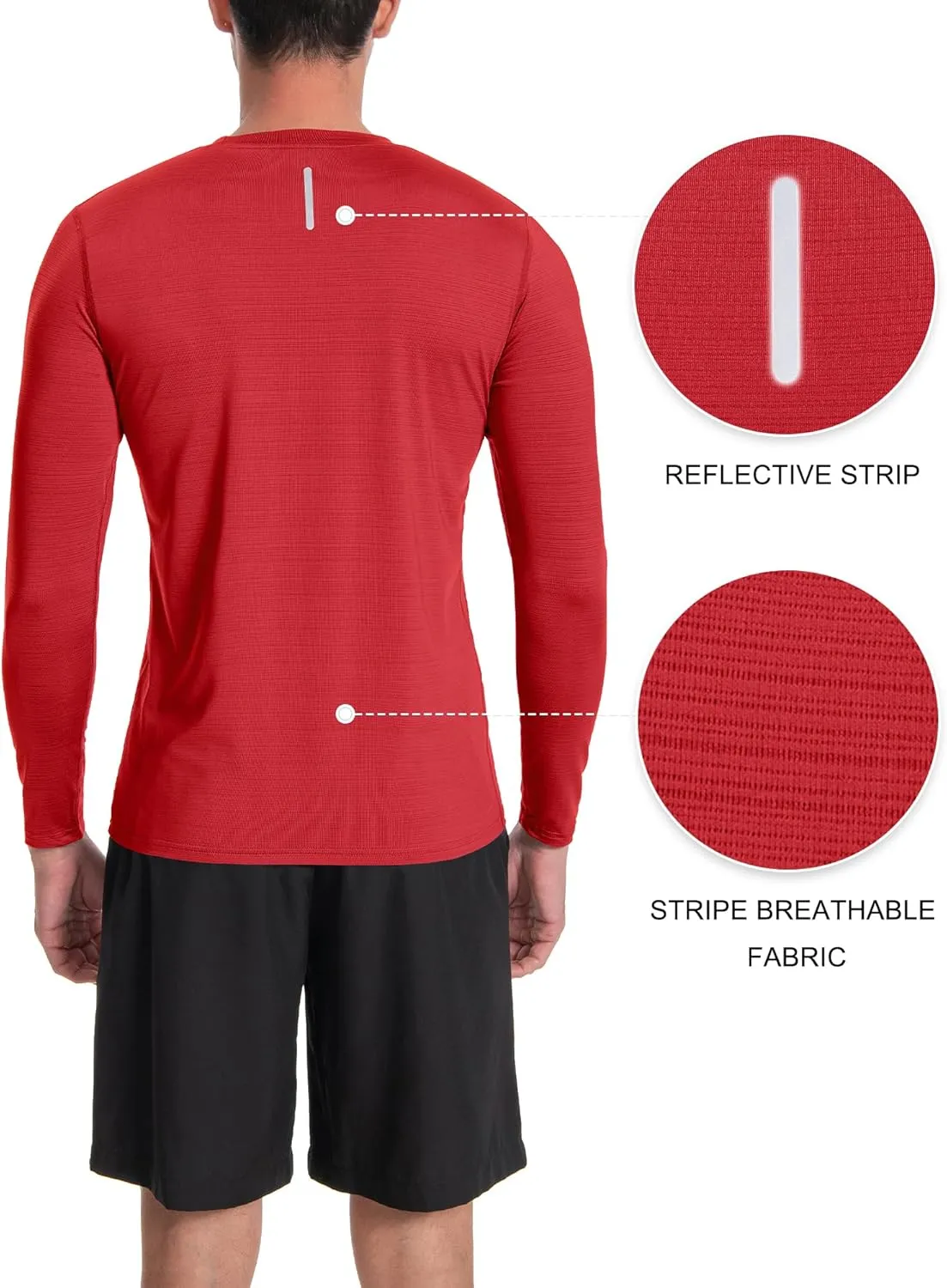 Men's UPF 30  Shirts Long Sleeve T-Shirt Runing Sun Shirt Moisture Wicking Top
