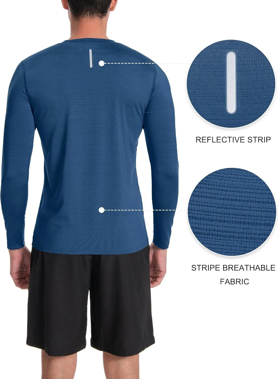 Men's UPF 30  Shirts Long Sleeve T-Shirt Runing Sun Shirt Moisture Wicking Top