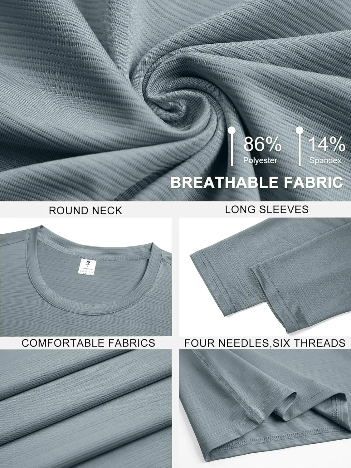 Men's UPF 30  Shirts Long Sleeve T-Shirt Runing Sun Shirt Moisture Wicking Top