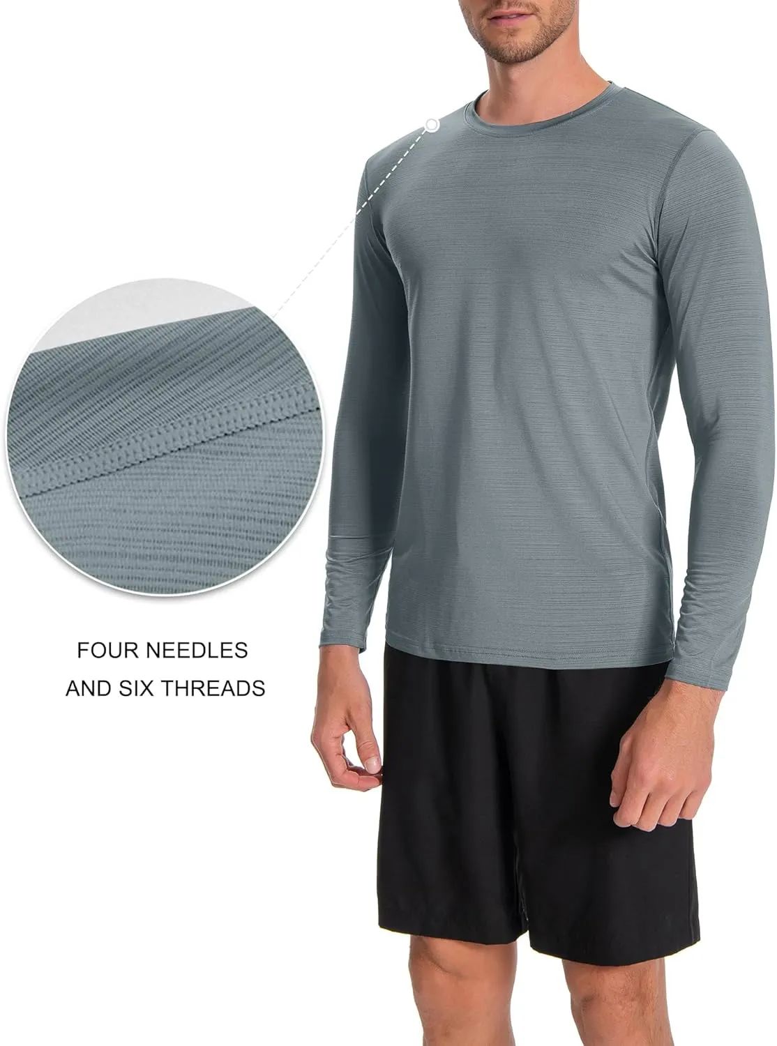 Men's UPF 30  Shirts Long Sleeve T-Shirt Runing Sun Shirt Moisture Wicking Top