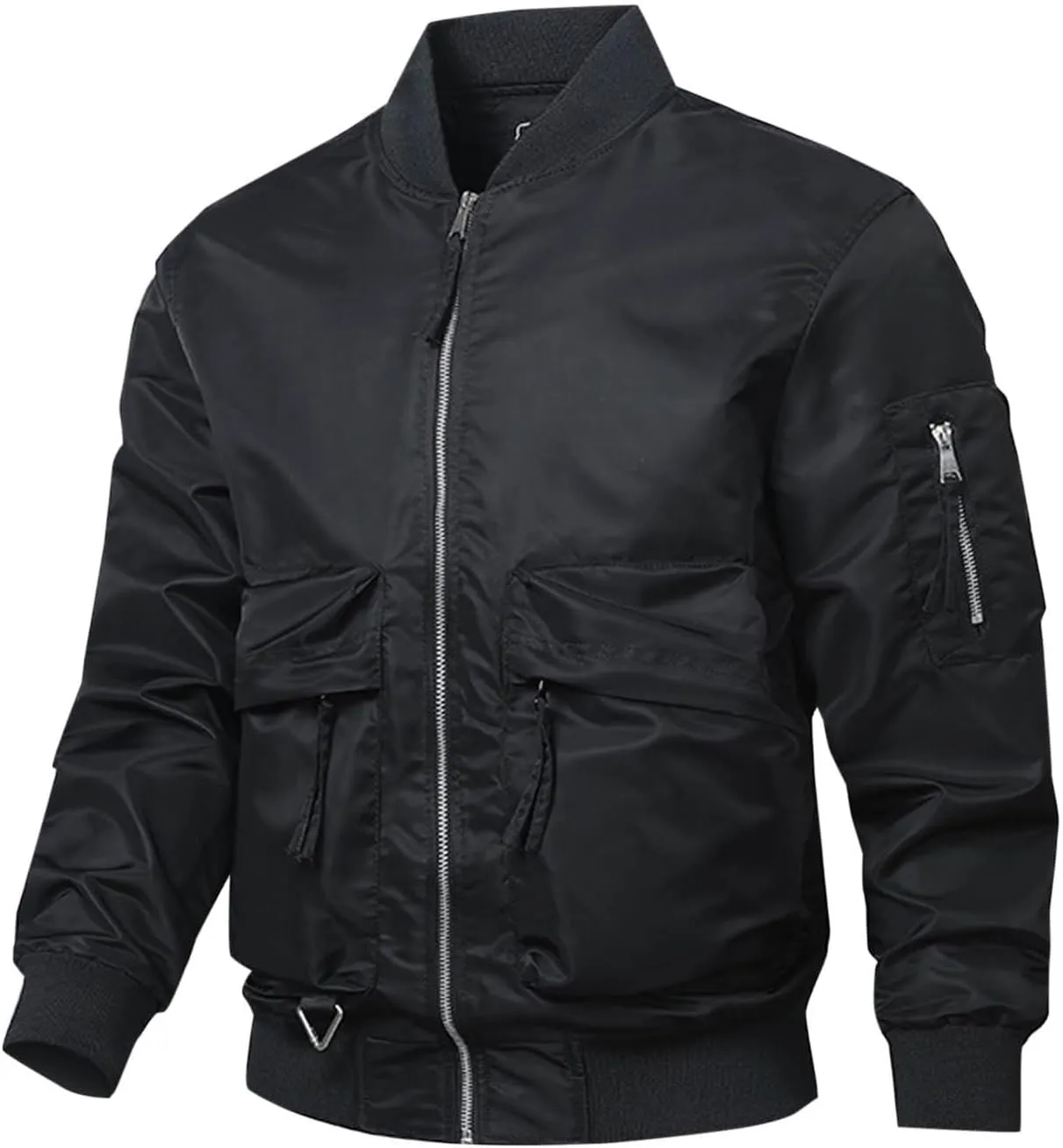 Mens Winter Coats Padded Bomber Jackets Warm Down Parkas Trendy Zip Up Jacket Thermal Cotton Overcoats with Pockets