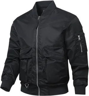 Mens Winter Coats Padded Bomber Jackets Warm Down Parkas Trendy Zip Up Jacket Thermal Cotton Overcoats with Pockets