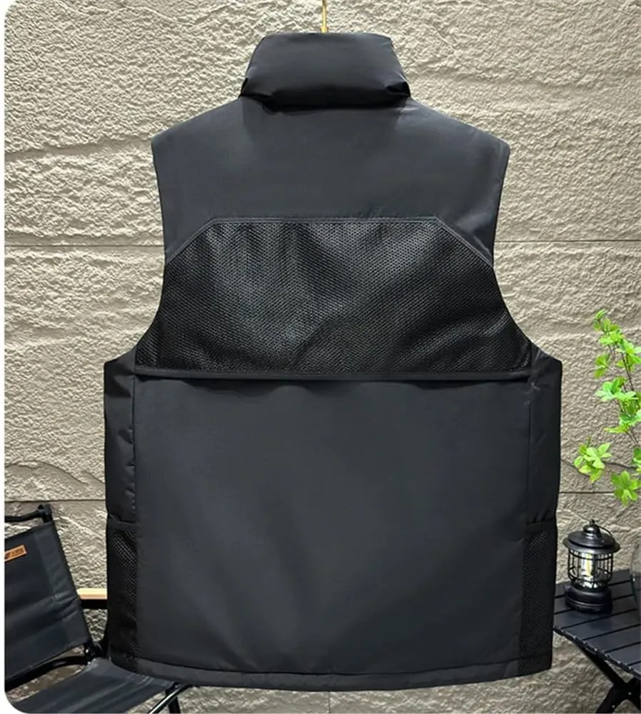 Men's Winter Warm Vest Cotton Padded Sleeveless Jackets Male Thick Loose Coat