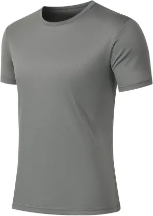 Mesh Workout Athletic Shirt for Men Crewneck Gym Shirts Quick Dry Athletic Short Sleeve T-Shirt Moisture Wicking Tops
