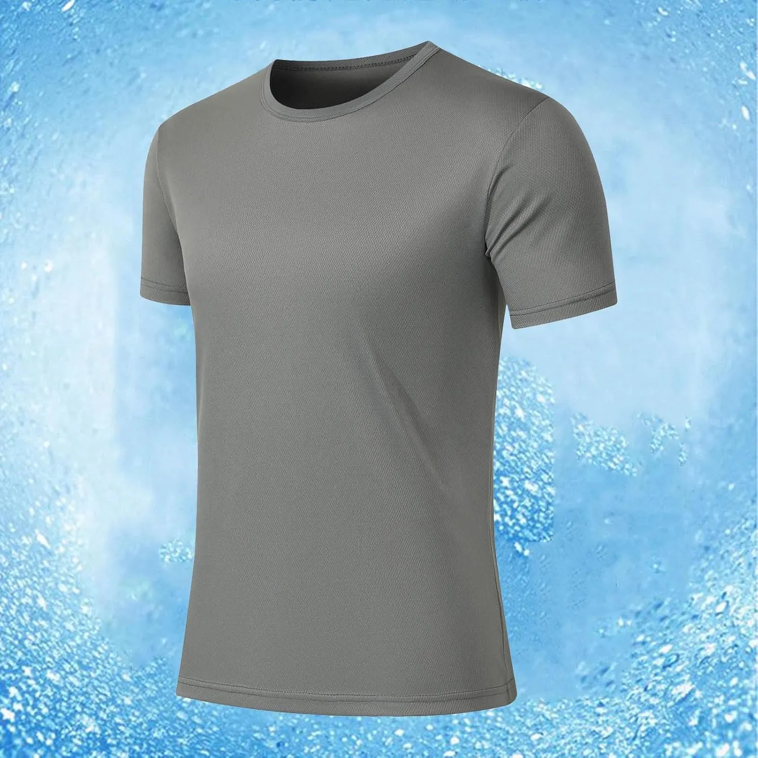 Mesh Workout Athletic Shirt for Men Crewneck Gym Shirts Quick Dry Athletic Short Sleeve T-Shirt Moisture Wicking Tops