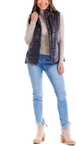 Mud Pie Women's Boyd Faux Leather Vest
