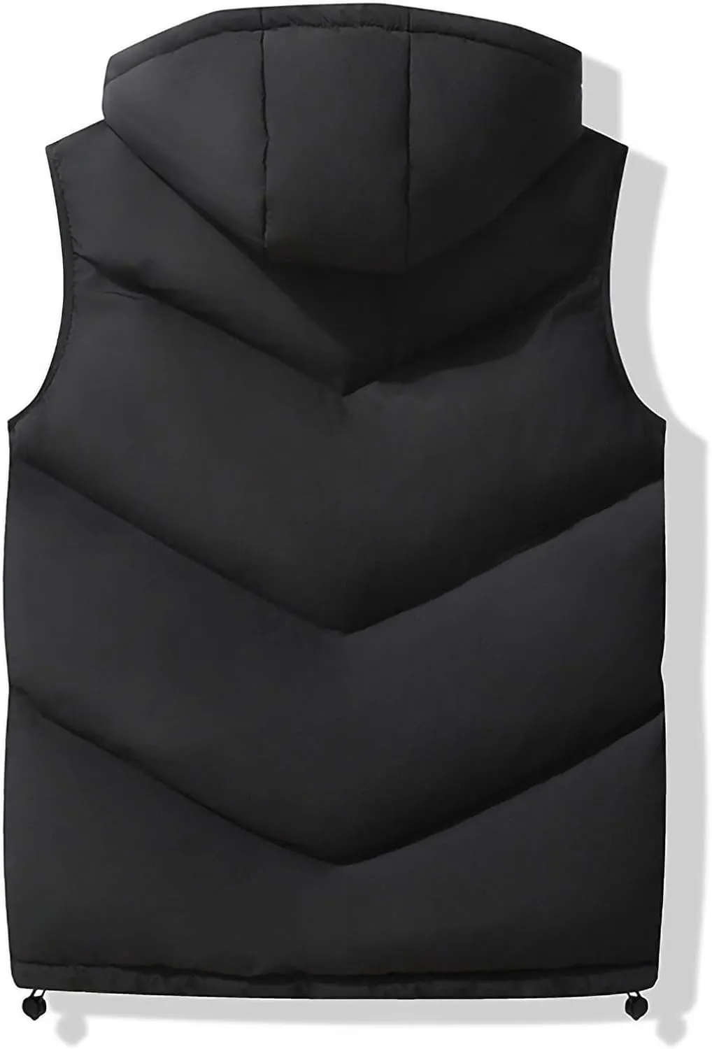 NATHGAM Men's Hooded Puffer Vest Zip Up Lightweight Quilted Gilet Sleeveless Down Jacket Winter Warm Cotton Padded Waistcoat