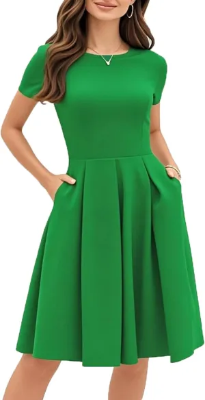 oxiuly Summer Dresses for Women 2024 Party Church Bridesmaid Graduation Dress with Pockets S253