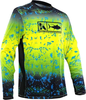 Performance Vented Fishing Shirt Long Sleeve Shirt Mesh Side Vents UPF 50 Dye Sublimation Print