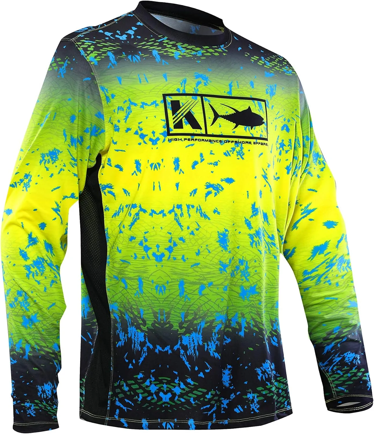 Performance Vented Fishing Shirt Long Sleeve Shirt Mesh Side Vents UPF 50 Dye Sublimation Print