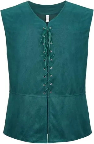 Pirate Vest Viking Costume Men Medieval Retro Renaissance Gothic Victorian Halloween Vintage