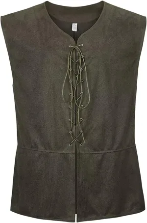 Pirate Vest Viking Costume Men Medieval Retro Renaissance Gothic Victorian Halloween Vintage