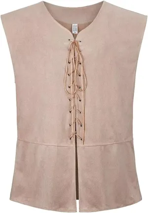 Pirate Vest Viking Costume Men Medieval Retro Renaissance Gothic Victorian Halloween Vintage