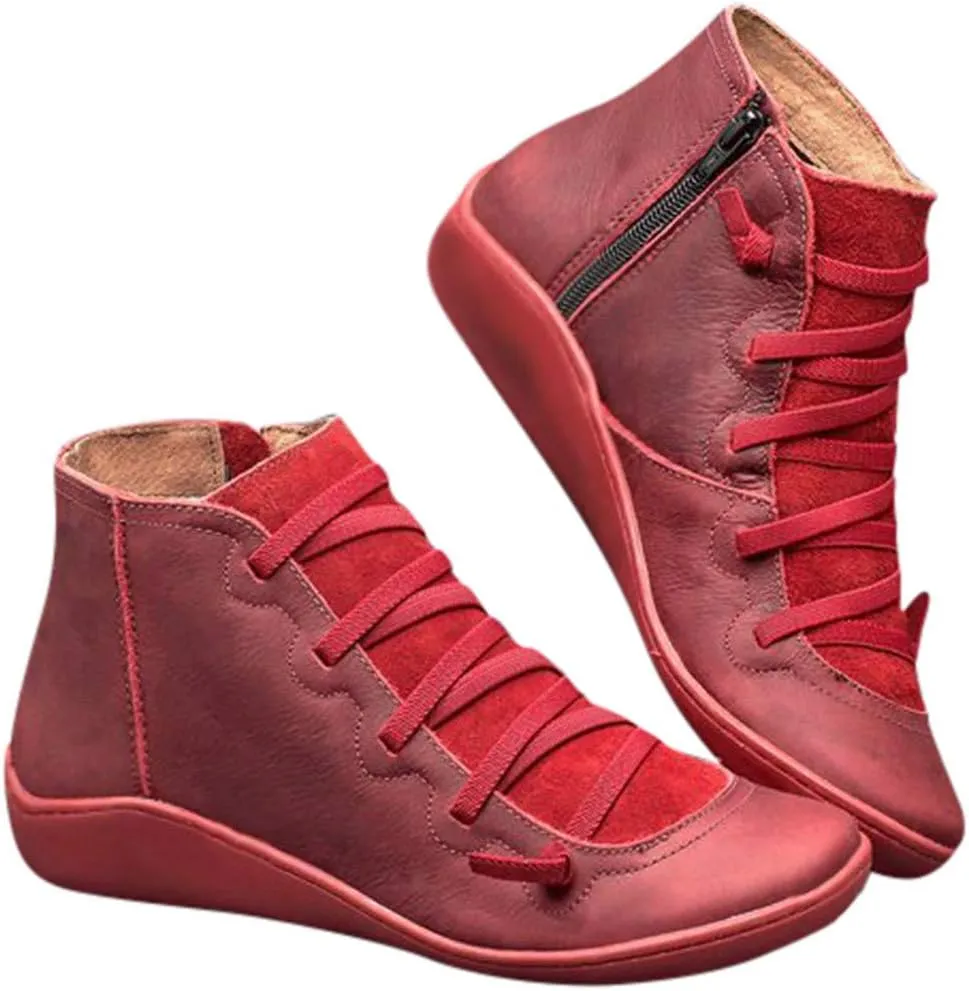 Platform Boots for Women Ankle Black Dress Booties for Women Mens Casual Boots Leather Pointed Toe Bootie for Women Keep Warm Flat Bottom Slip on Pointed Toe Leather Casual