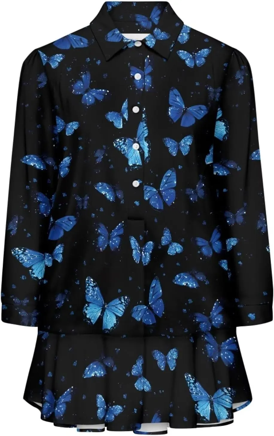 POLERO Womens Shirt Dress with Pockets Long Sleeve Mini Dresses Tunic Shirt Short Dresses