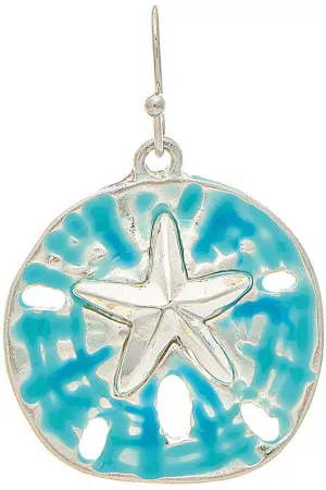 Rain Jewelry Silver Blue Sand Dollar Earring