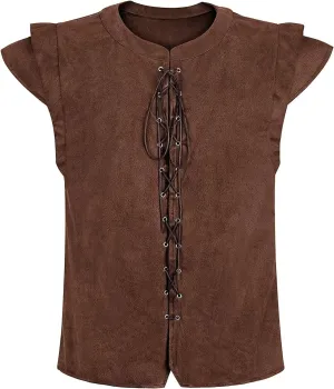 Renaissance Pirate Vest Viking Costume Men Medieval Retro Gothic Victorian Halloween Vintage Festival