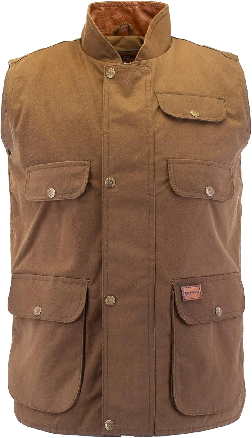 RESISTANCE Waterproof Breathable Cotton Oilskin Outdoor Vest