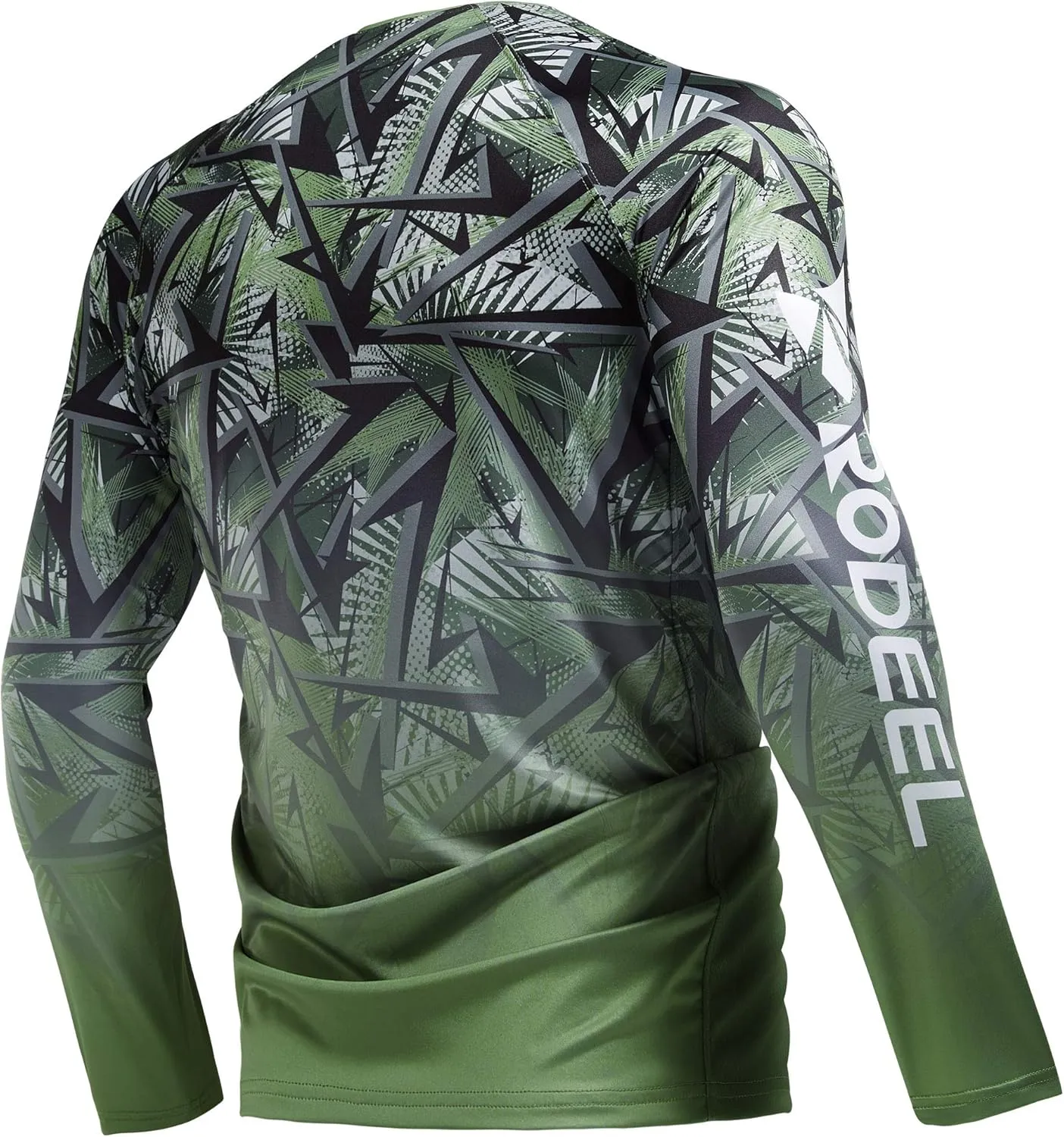 Rodeel Mens Loose-Fit Fishing T-Shirt Vented River Bluff Performance Long Sleeve Shirt UPF 50 Sleeve