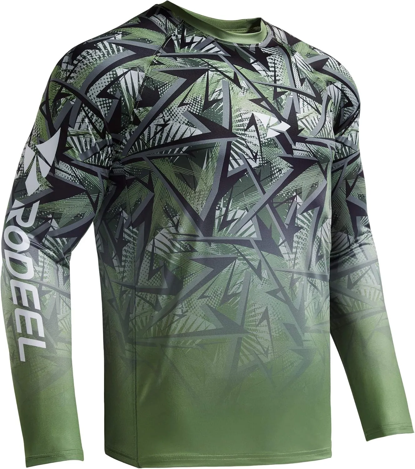 Rodeel Mens Loose-Fit Fishing T-Shirt Vented River Bluff Performance Long Sleeve Shirt UPF 50 Sleeve