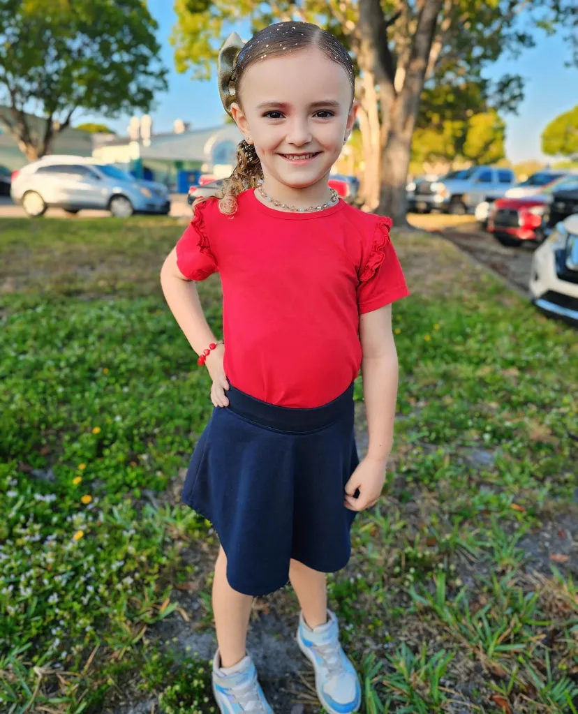 Ruffle Sleeve Top ~ Red