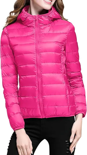 SHAOBGE Women's Packable Ultra Lightweight Jacket 2023 Winter Warm Slim Fit Duck Down Coats with Pockets Recycled Insulation