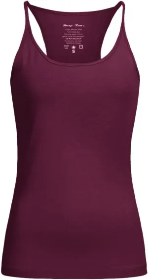 SHEEP RUN Merino Wool Camisole Racerback Tank Top Yoga Shirt Breathable Light-Weight Shirt