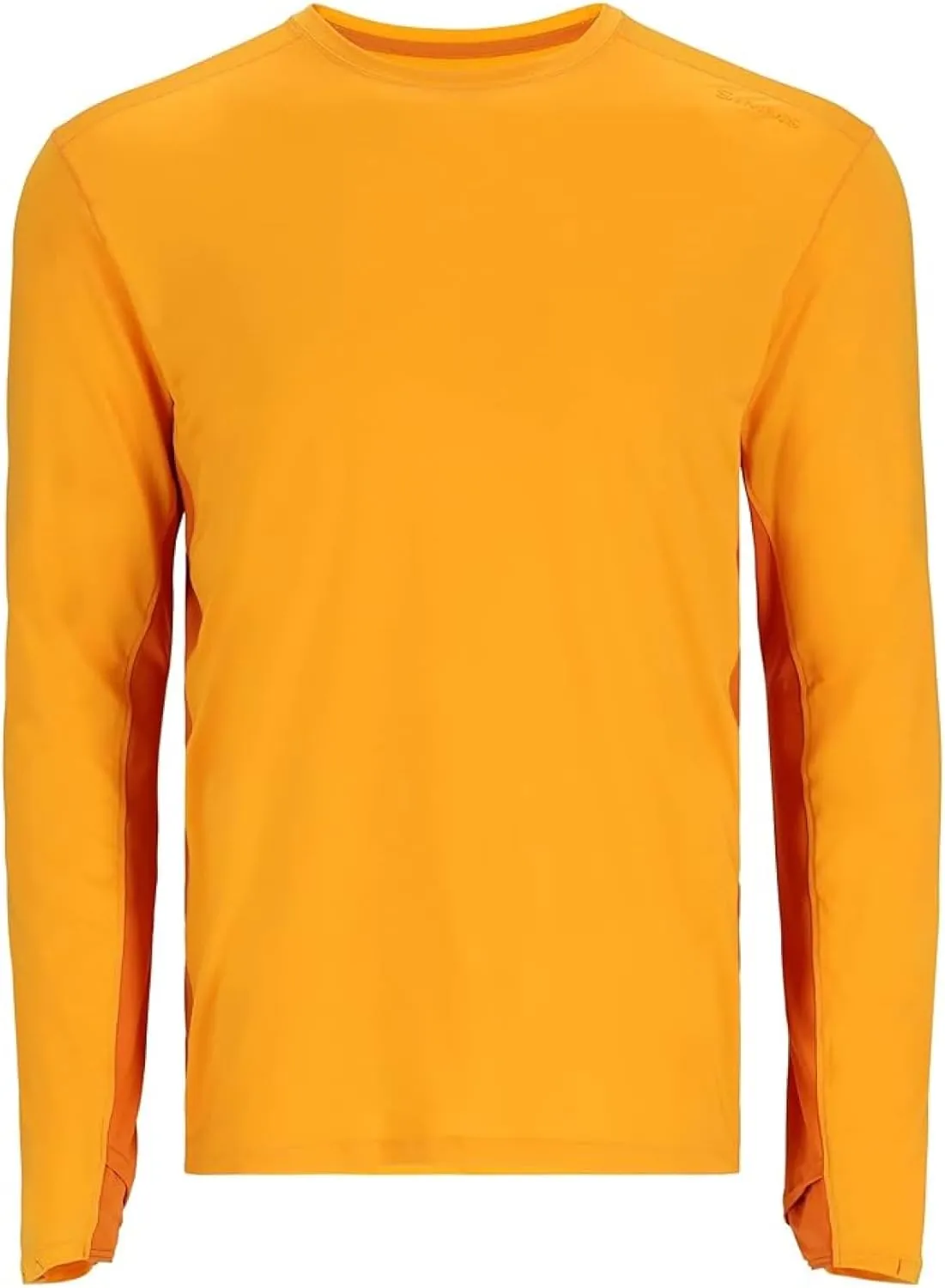 Simms SolarFlex Crewneck Long Sleeve Fishing Shirt for Men: UPF 50  Sun Protection, Quick-Dry, Odor-Resistant (Sunrise/Sun Glow, Large)