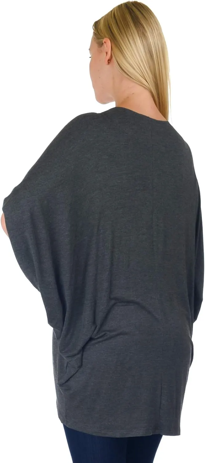 Simply Ravishing Women's Dolman Half Sleeve Open Cardigan (Size: S- 5X)